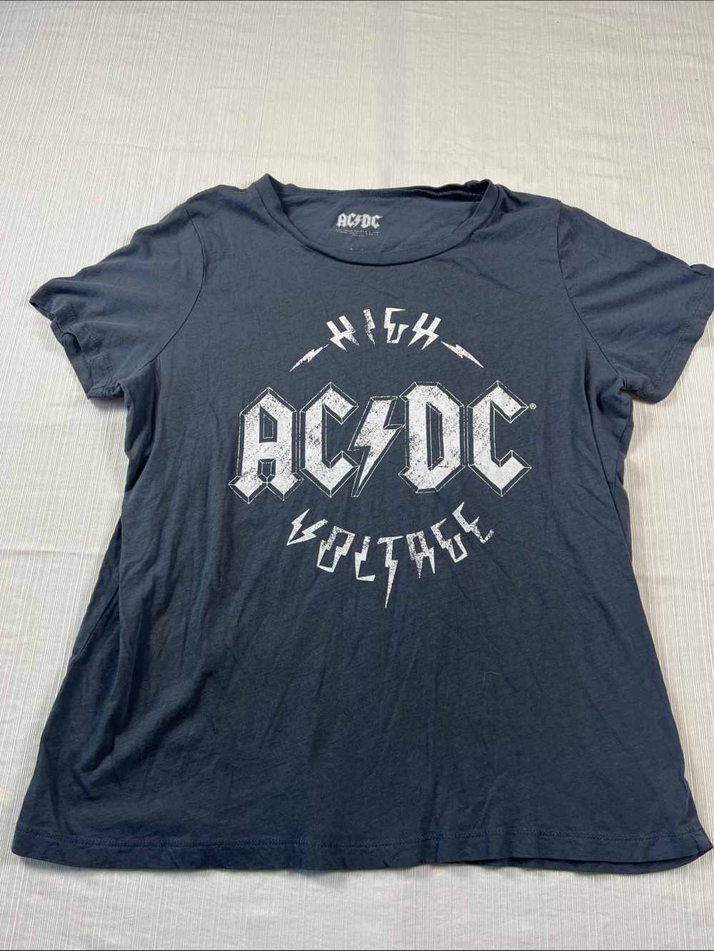 AC/DC Grey 'High Voltage' Short Sleeve Graphic Tee